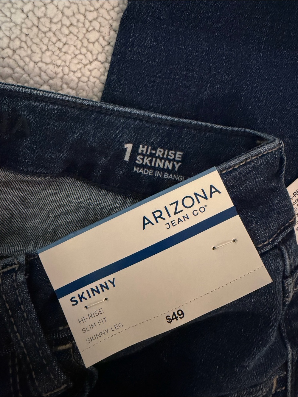 Arizona Jean Company Dark Blue Distressed High-Rise Skinny Jeans - Picture 3 of 4